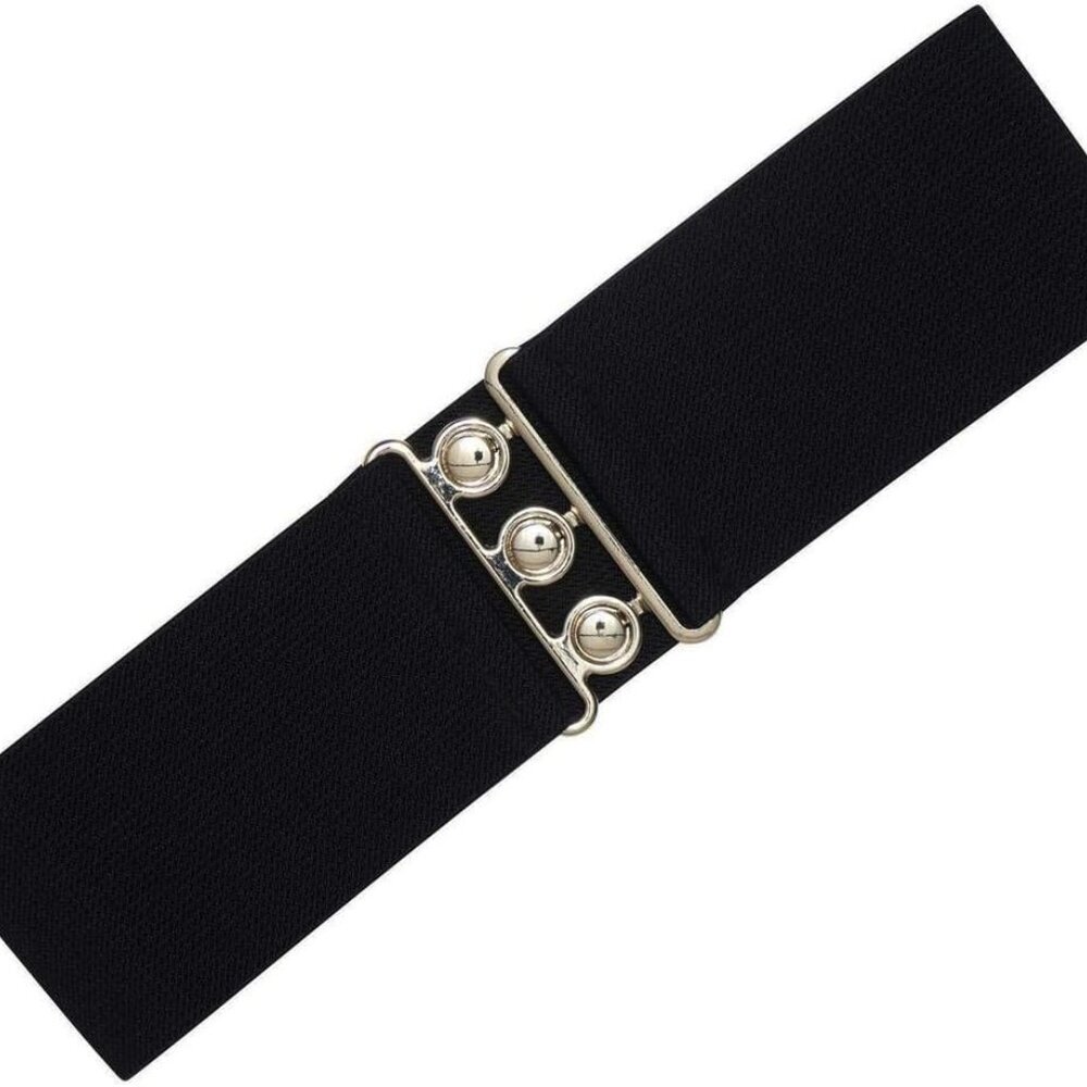 Retro Vintage Belt | Elastic Women's Belt |50s Nurse Stretchy Belt With Silver B